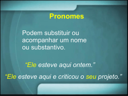 Aula 3 – pronomes