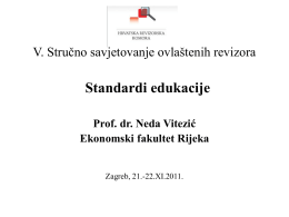 Standardi edukacije ovlaštenih revizora – prof.dr.sc. Neda Vitezić