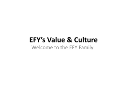 EFY`s Value & Culture