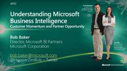 AP02: Understanding Microsoft Business Intelligence: Customer