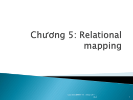 Chương 5: Relational mapping