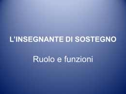 L`INSEGNANTE DI SOSTEGNO