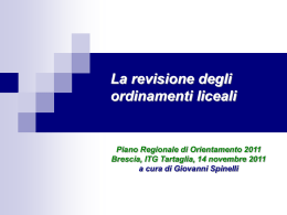 Piano Regionale di Orientamento 2011