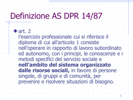 Definizione AS DPR 14/87