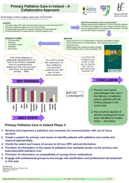Primary Palliative Care in Ireland – A Collaborative Approach