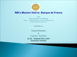 Financial Education and Customer Protection