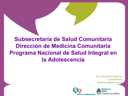Panel intersectorial Presentación Prog Nac Salud Integral en