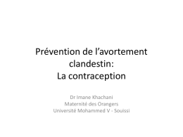 Prévention de l`avortement clandestin: La contraception