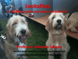 Lookalikes An unfair practice and unfair competition? Professor