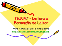 TGI047 - Leitura e Formação do Leitor - Bogliolo