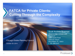 FATCA for Private Clients - CEPC