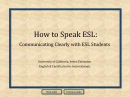 How to speak ESL
