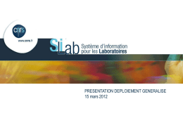 Présentation de SILab - DSI