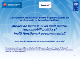 Slide 1 - Ministerul Finanţelor al Republicii Moldova