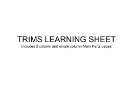 TRIMS LEARNING SHEET Includes 3 column and single column