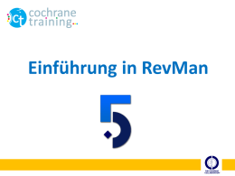 Einführung in RevMan - Cochrane Training