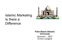 Current Trends- Marketing to Muslims in the US
