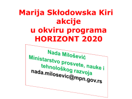 Marie Sklodowska Curie actions on skills, training and career