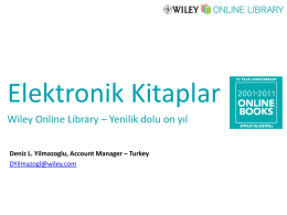 Wiley Online Library Üzerindeki Elektronik Kitaplar – Yenilik Dolu