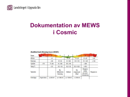 Presentation av hur MEWS ska dokumenteras i Cosmic