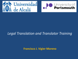 Legal translation and translator training