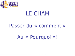Le CHAM - SGDF Blog - Scouts et Guides de France