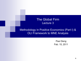 Lecture notes 3 - of Paul D. Deng