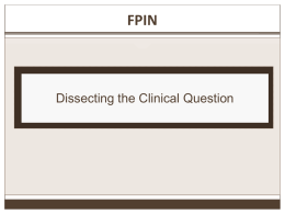 Dissecting the Clinical Question