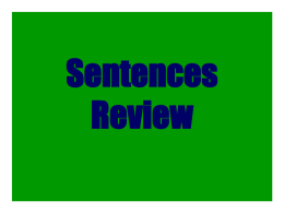 Sentences Review Powerpoint
