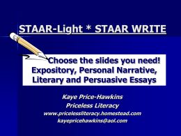 STAAR Writing Expository - Priceless Literacy