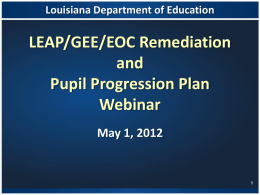 LEAP Summer Remediation - Louisiana Department of Education
