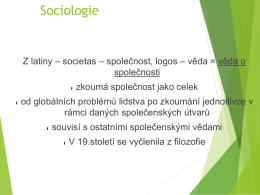 Vznik sociologie