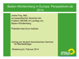 Baden-Württemberg in Europa - Fraktion Grüne im Landtag von