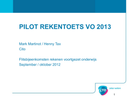 pilot rekentoets vo 2013 - Steunpunt Taal en Rekenen VO