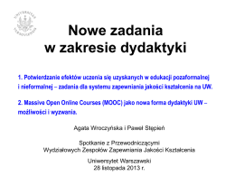tutaj - Biuro Jakości Kształcenia Uniwersytetu Warszawskiego
