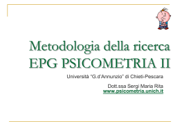 Metodologia della ricerca EPG PSICOMETRIA II