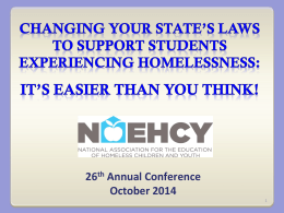 Changing Your State`s Laws to Support Students Experiencing