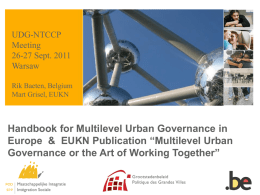 Handbook for Multilevel Urban Governance