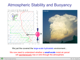 Lecture #11: Parcel Buoyancy and Atmospheric Stability