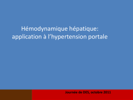 Hémodynamique hépatique: application à l`hypertension