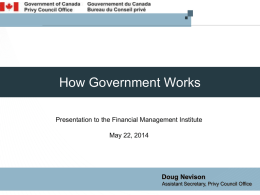 How Government Works - Financial Management Institute of Canada