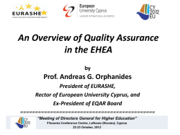 An Overview of Quality Assurance in the EHEA by Prof. Andreas G