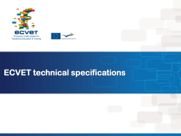 ECVET technical specifications