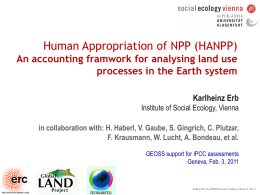 Human appropriation of net primary productivity (NPP)