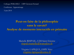 RISPAIL & LAPIQUE Conférence - Les discussions philosophiques