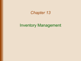 Chapter 13 Inventory Management