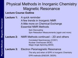 Physical Methods: NMR