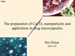 The preparation of CaCO3 nanoparticles and application in drug