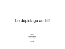 Le dépistage auditif - Société de Médecine de Douai