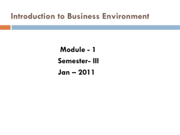 Introduction to Business Environment